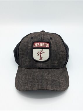 Legacy Lake Burton Embroidered Patch Snapback S/M Black Brown Cap Full Closure